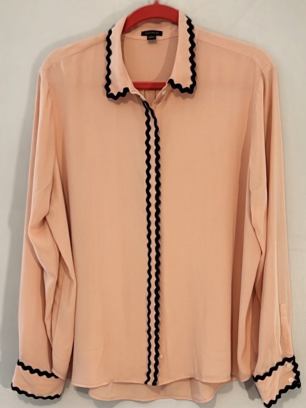 Ann Taylor Peach-Pink Button Blouse